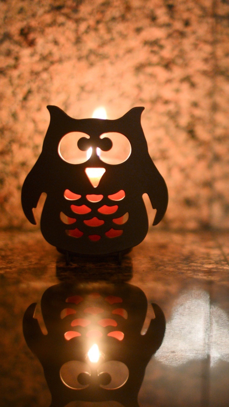 Sfondi Owl Candle 750x1334