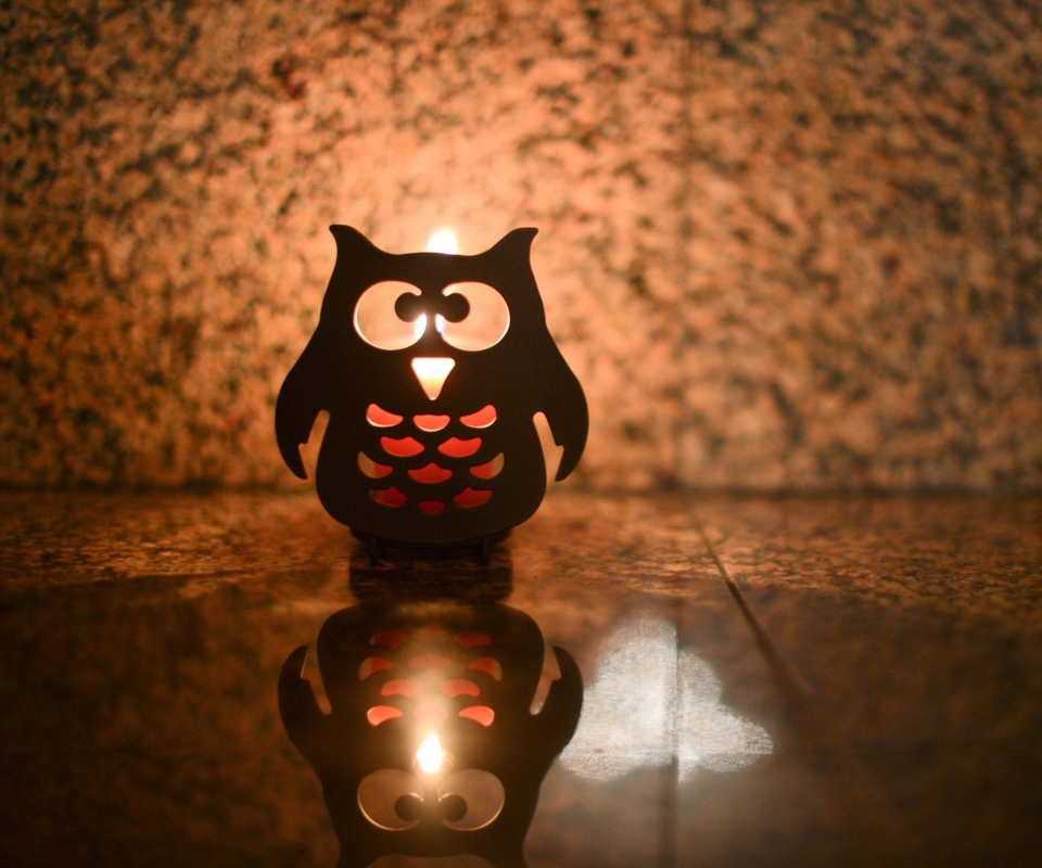 Обои Owl Candle 960x800