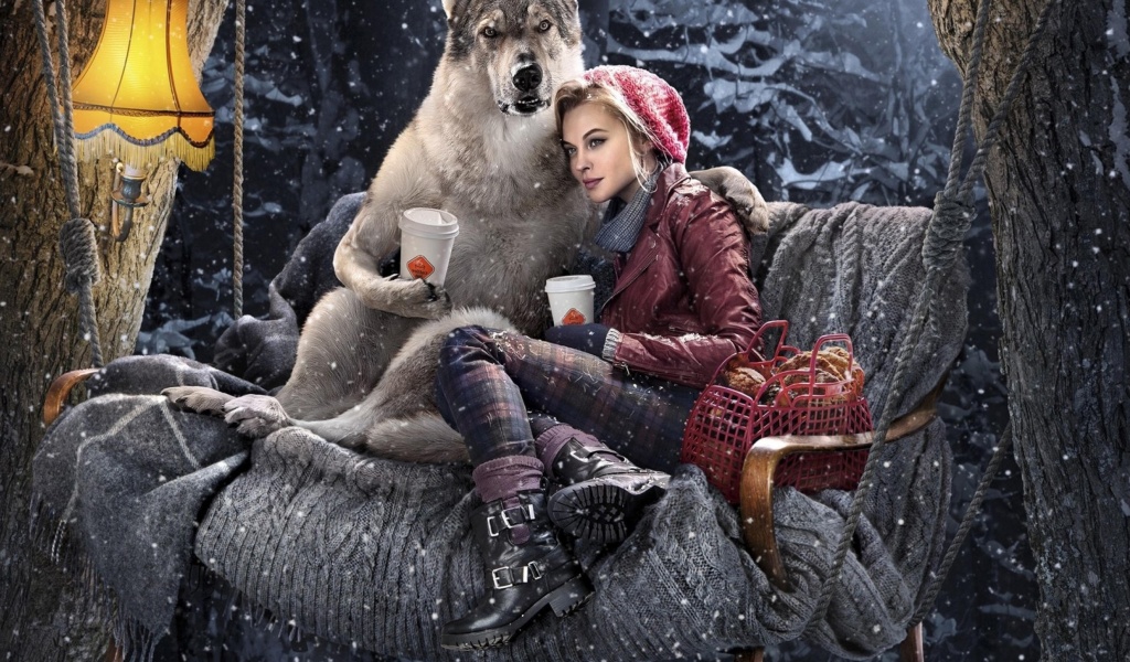 Screenshot №1 pro téma Little Red Riding Hood with Wolf 1024x600