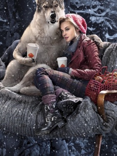 Screenshot №1 pro téma Little Red Riding Hood with Wolf 240x320