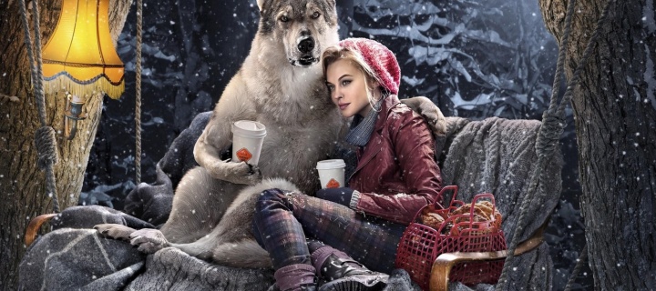 Little Red Riding Hood with Wolf wallpaper 720x320