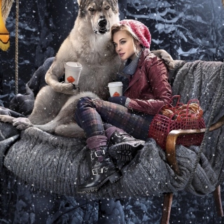 Little Red Riding Hood with Wolf - Obrázkek zdarma pro iPad 3