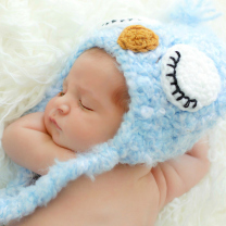 Cute Sleeping Baby Blue Hat wallpaper 208x208