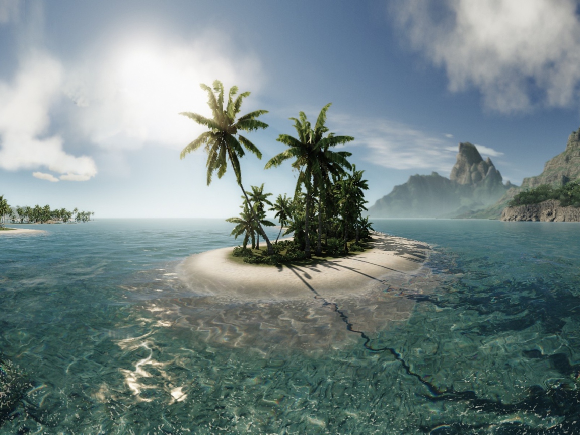 Screenshot №1 pro téma Lonely Island In Middle Of Ocean 1152x864