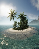 Fondo de pantalla Lonely Island In Middle Of Ocean 128x160