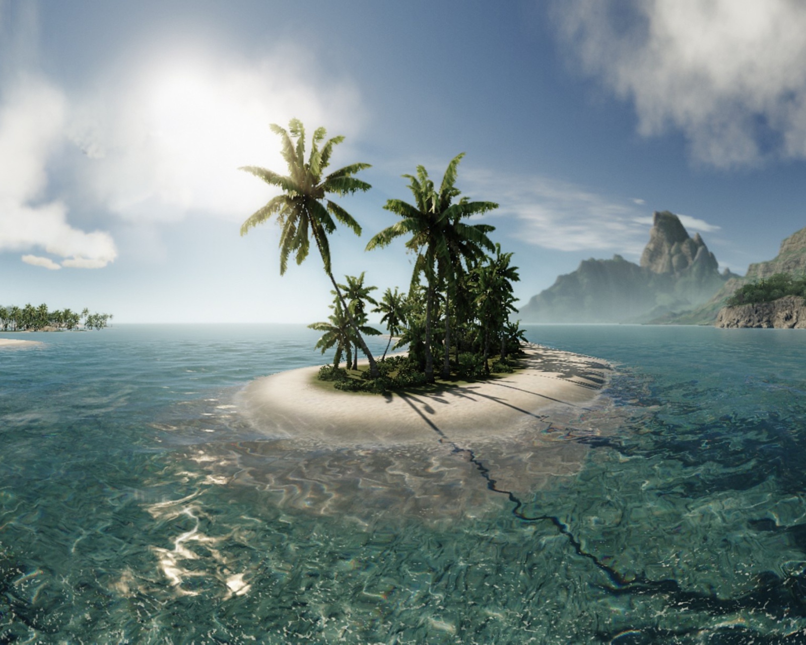 Fondo de pantalla Lonely Island In Middle Of Ocean 1600x1280