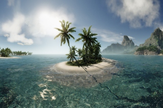 Lonely Island In Middle Of Ocean - Obrázkek zdarma pro 176x144