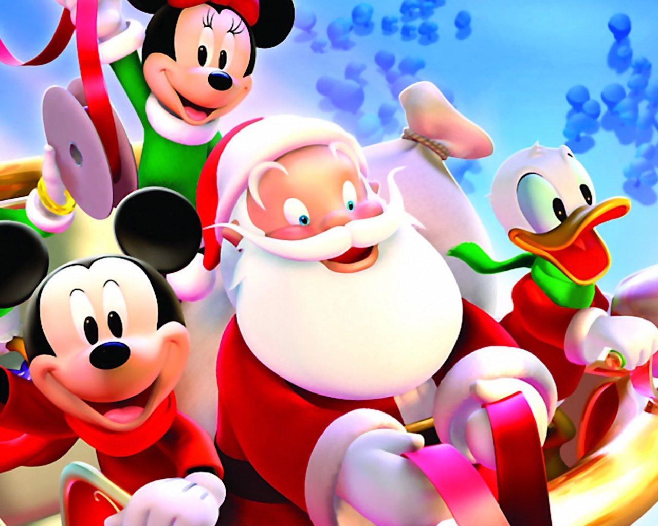 Fondo de pantalla Mickey Santa Christmas 1280x1024