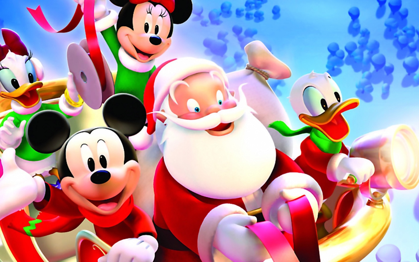 Fondo de pantalla Mickey Santa Christmas 1440x900