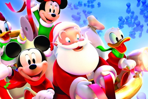 Mickey Santa Christmas wallpaper 480x320