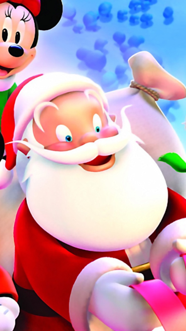 Mickey Santa Christmas wallpaper 640x1136