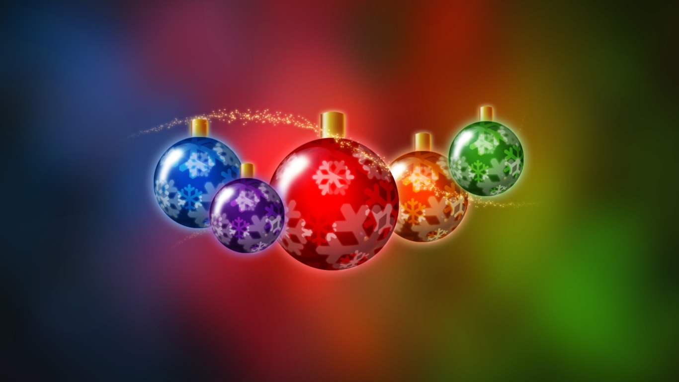 Das Christmas Balls Wallpaper 1366x768