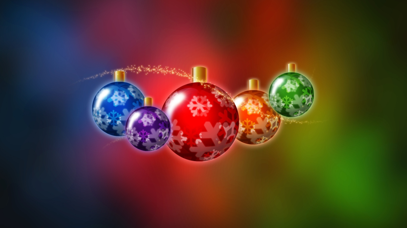 Fondo de pantalla Christmas Balls 1366x768