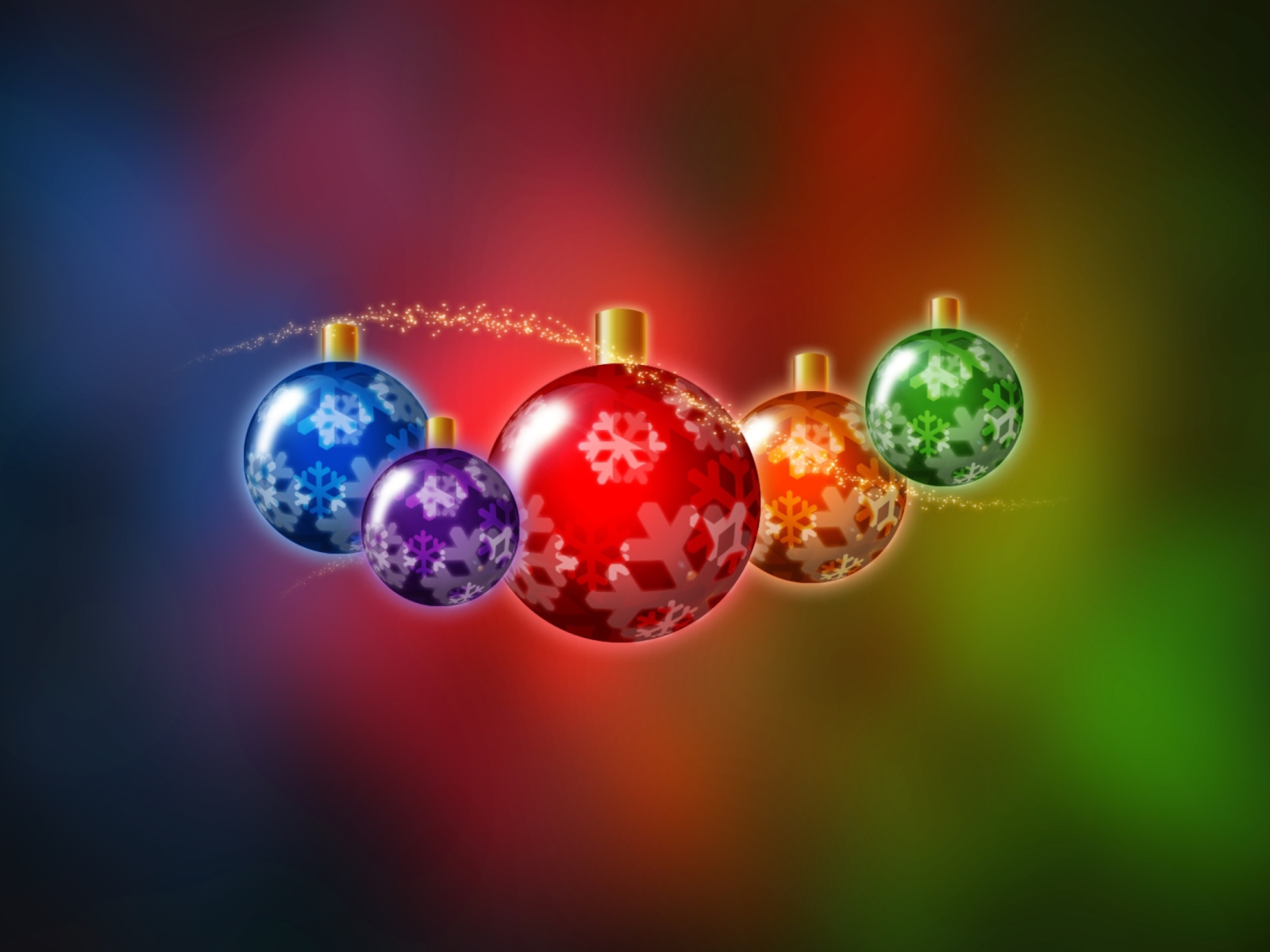 Das Christmas Balls Wallpaper 1600x1200
