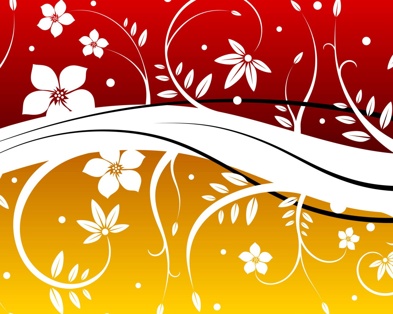 Das Vector Flowers ClipArt Wallpaper 1280x1024