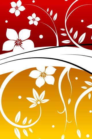 Das Vector Flowers ClipArt Wallpaper 320x480