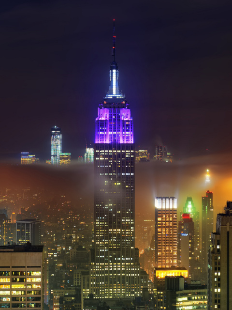 Обои New York City Night 480x640