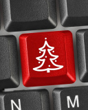 Fondo de pantalla Christmas Tree on Computer Keyboard 128x160
