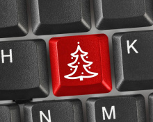 Fondo de pantalla Christmas Tree on Computer Keyboard 220x176