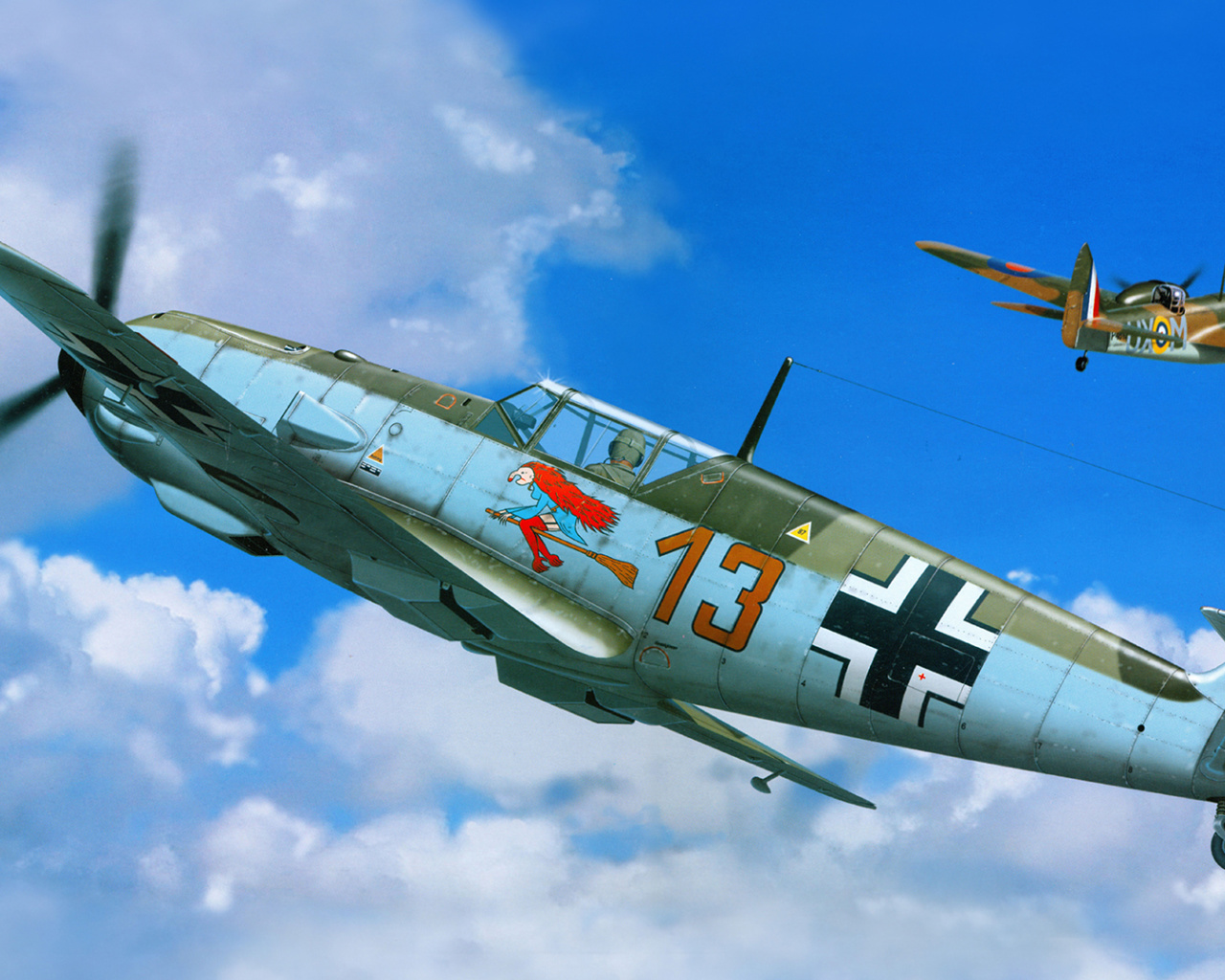Обои Messerschmitt Bf 109E 1280x1024