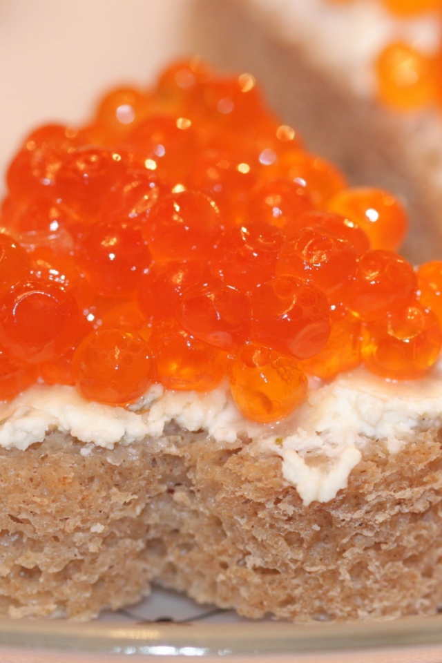 Wild Salmon Caviar wallpaper 640x960