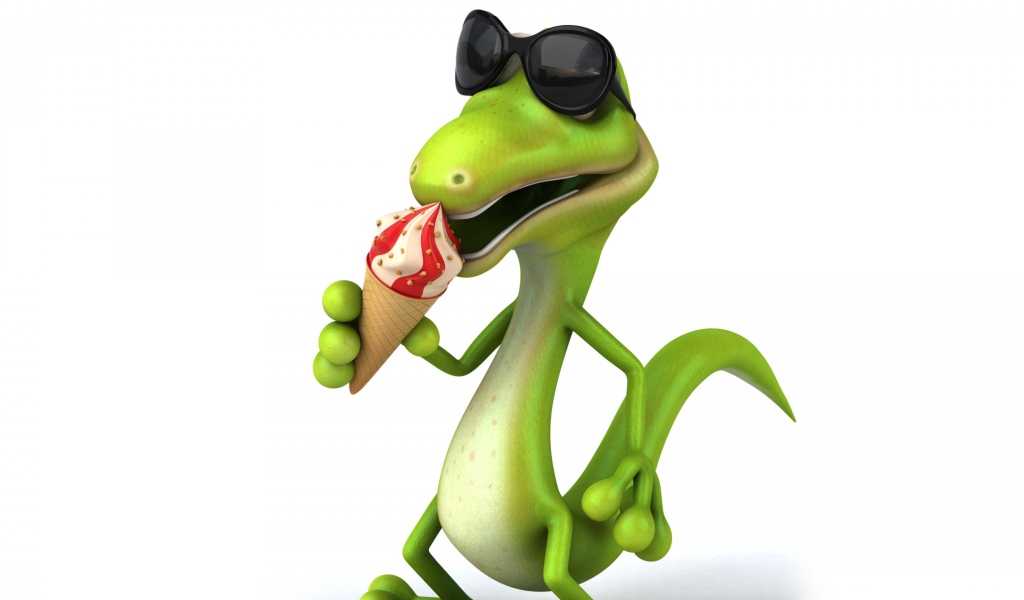 Screenshot №1 pro téma 3D Reptile With Ice-Cream 1024x600
