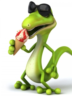 Screenshot №1 pro téma 3D Reptile With Ice-Cream 240x320