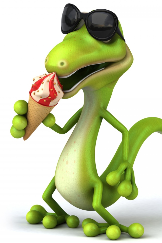 Screenshot №1 pro téma 3D Reptile With Ice-Cream 640x960