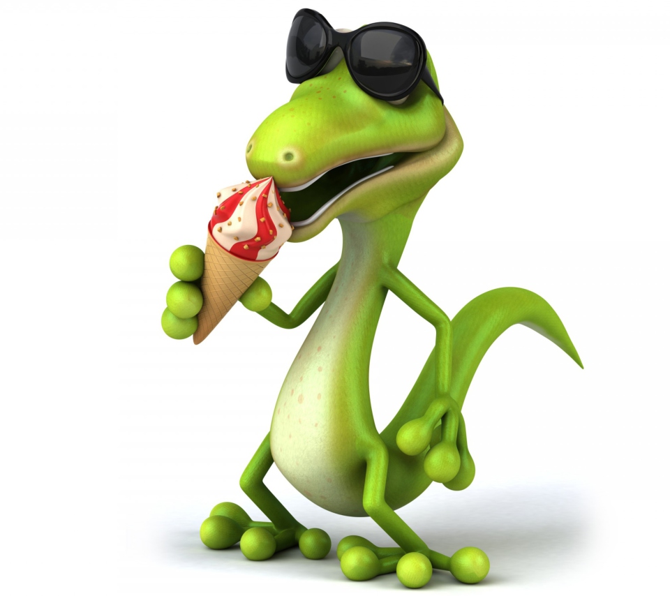 Fondo de pantalla 3D Reptile With Ice-Cream 960x854