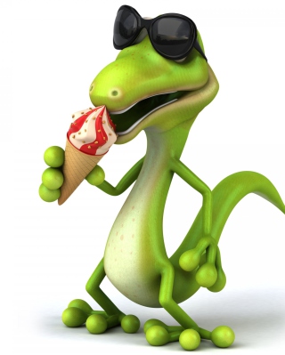 3D Reptile With Ice-Cream - Obrázkek zdarma pro iPhone 6 Plus