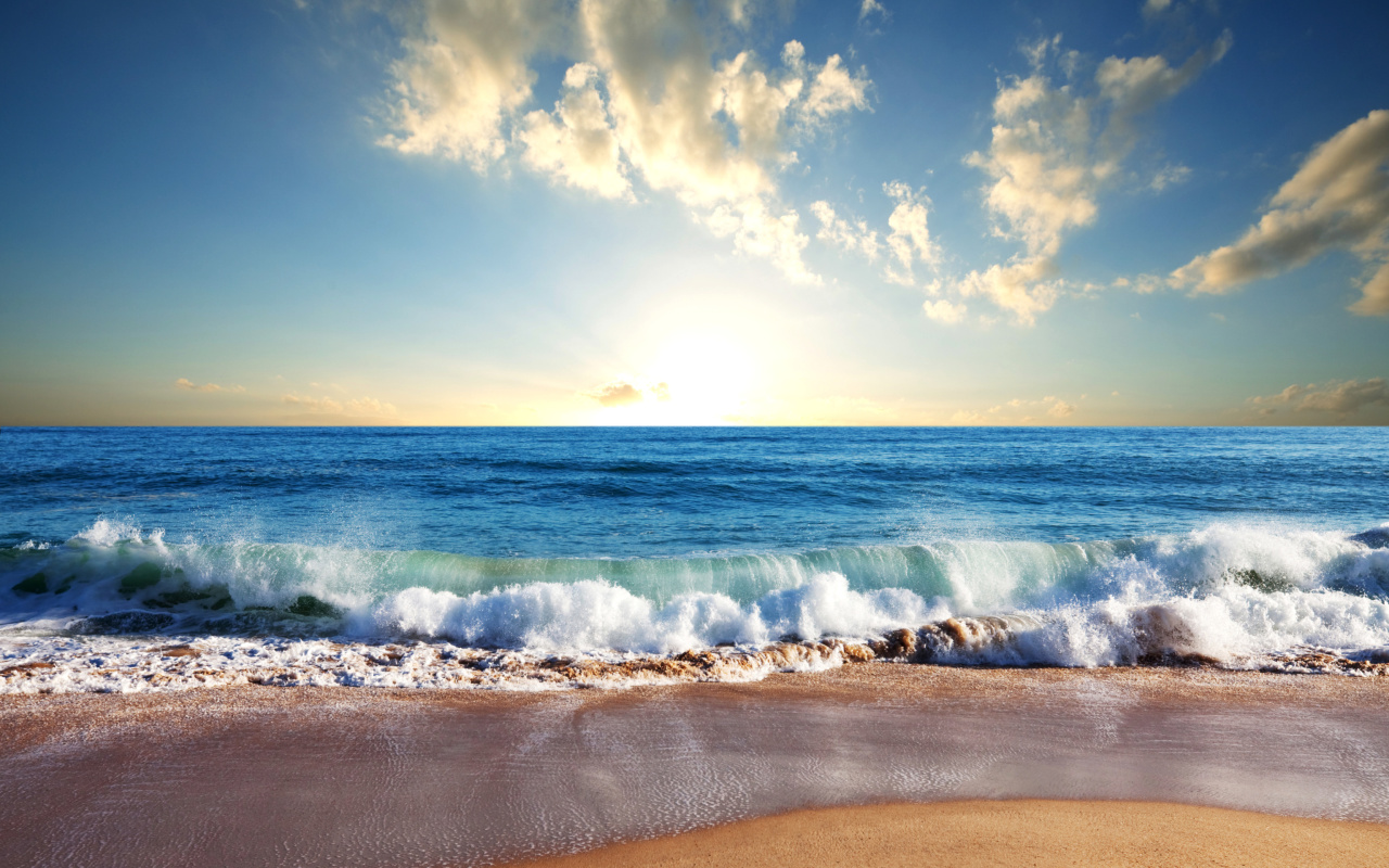 Beach and Waves wallpaper 1280x800