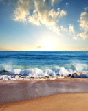 Beach and Waves wallpaper 128x160