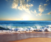 Beach and Waves wallpaper 176x144