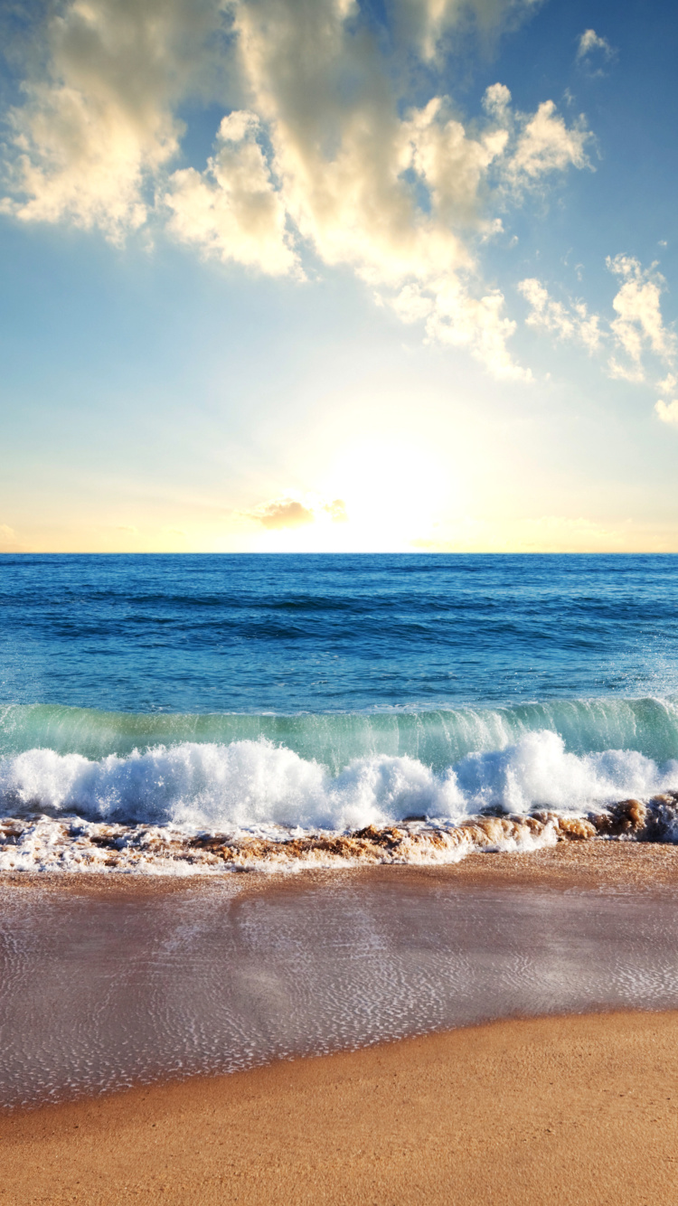 Beach and Waves wallpaper 750x1334