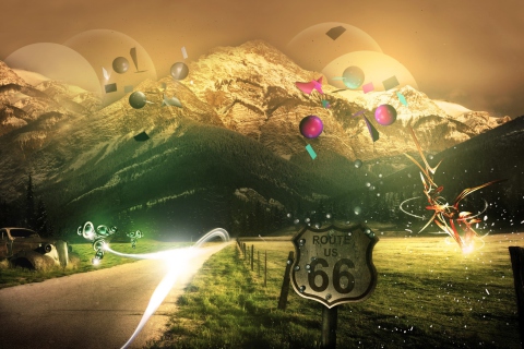 Screenshot №1 pro téma Mountains Route 66 480x320