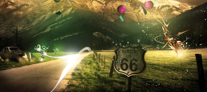 Das Mountains Route 66 Wallpaper 720x320
