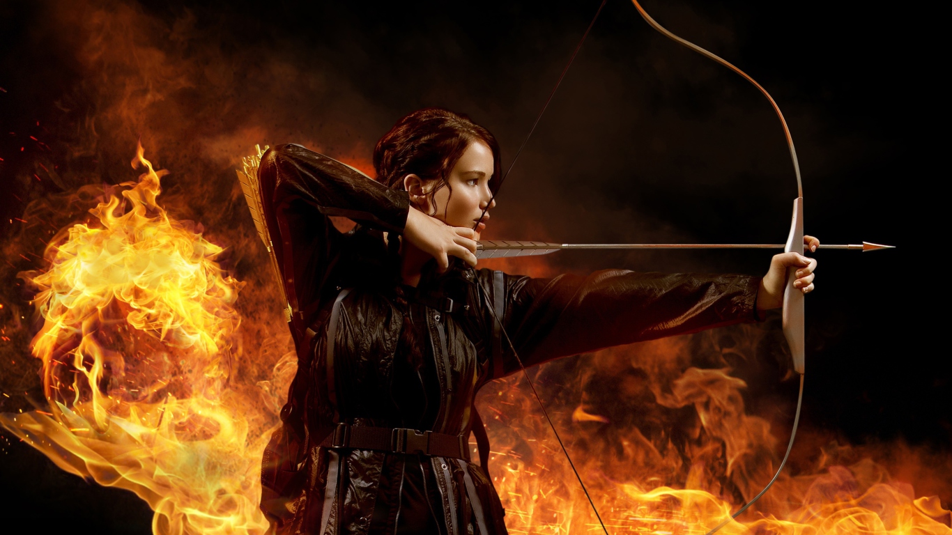 Screenshot №1 pro téma Jennifer Lawrence In Hunger Games 1366x768