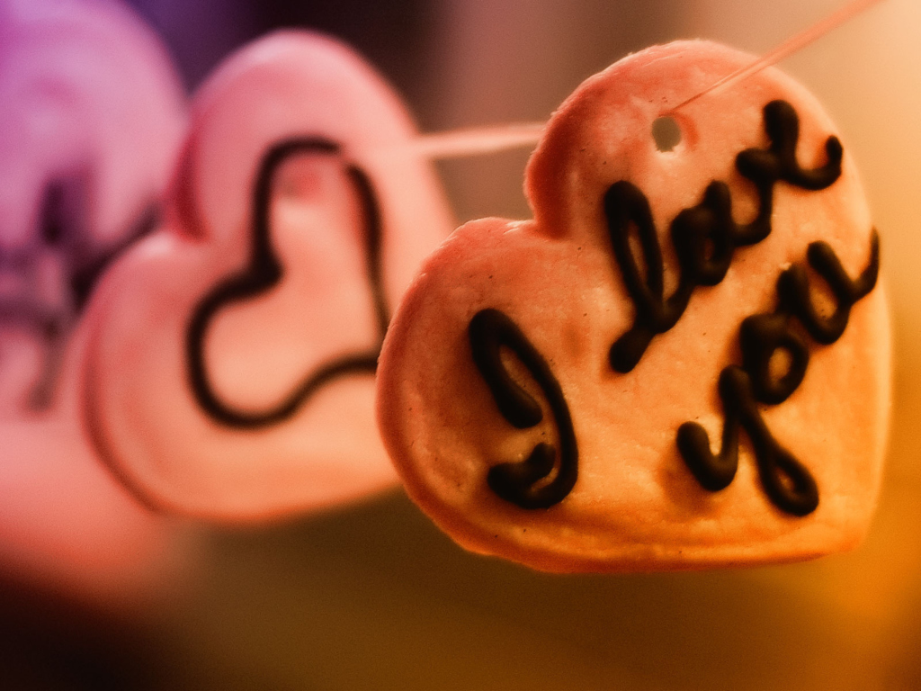 Das I Love You Cookie Wallpaper 1024x768