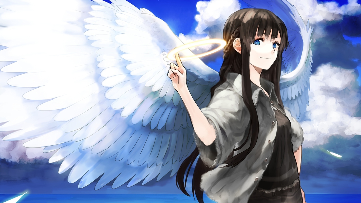 Fondo de pantalla Anime Angel 1366x768