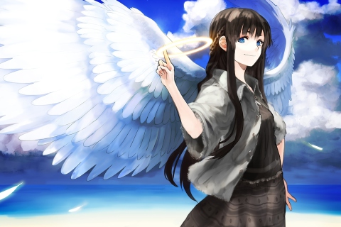 Fondo de pantalla Anime Angel 480x320