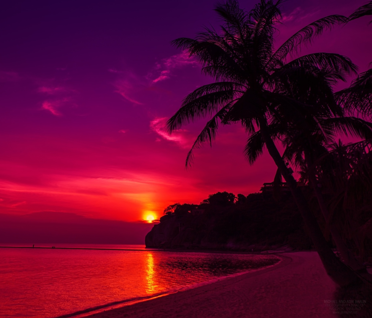 Thailand Beach Sunset wallpaper 1200x1024