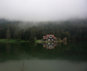 Fondo de pantalla House On Lake In Turkey 176x144