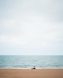Das Alone On Beach Wallpaper 128x160