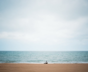 Alone On Beach wallpaper 176x144