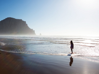 Walking By Beach wallpaper 320x240