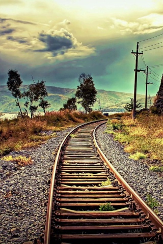 Abandoned Railroad wallpaper 320x480