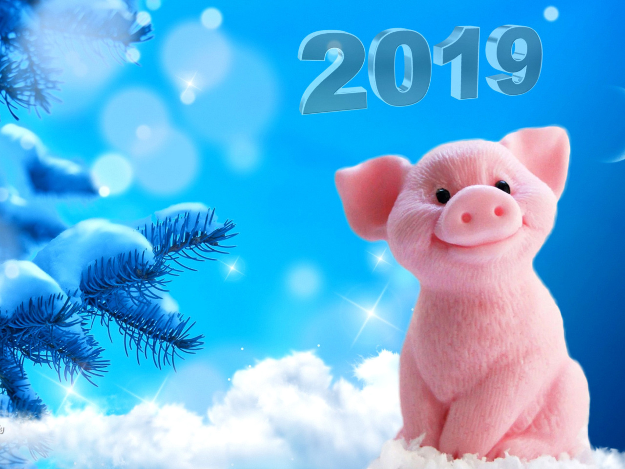 2019 Pig New Year Chinese Calendar wallpaper 1280x960