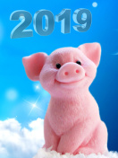 2019 Pig New Year Chinese Calendar wallpaper 132x176