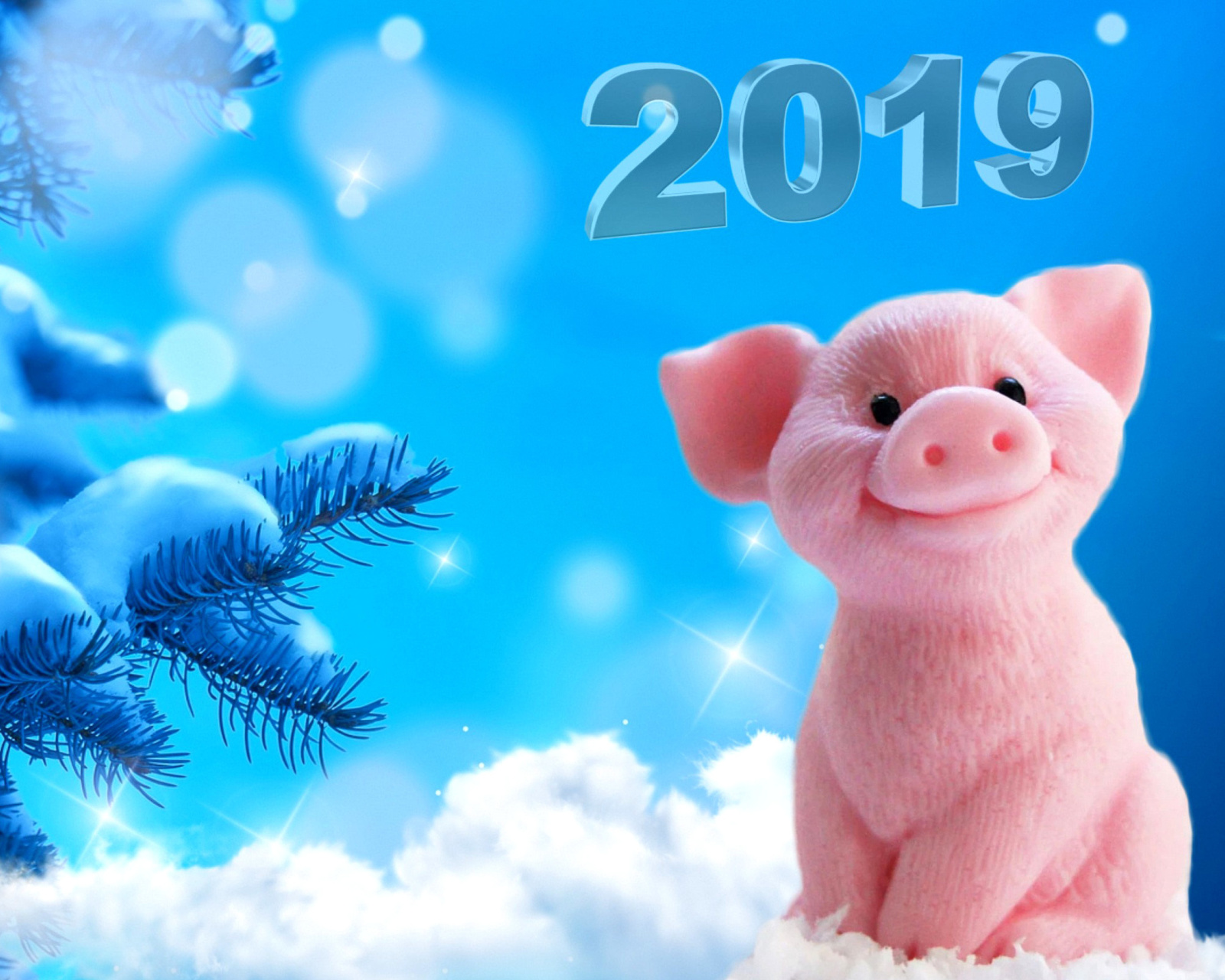 Обои 2019 Pig New Year Chinese Calendar 1600x1280