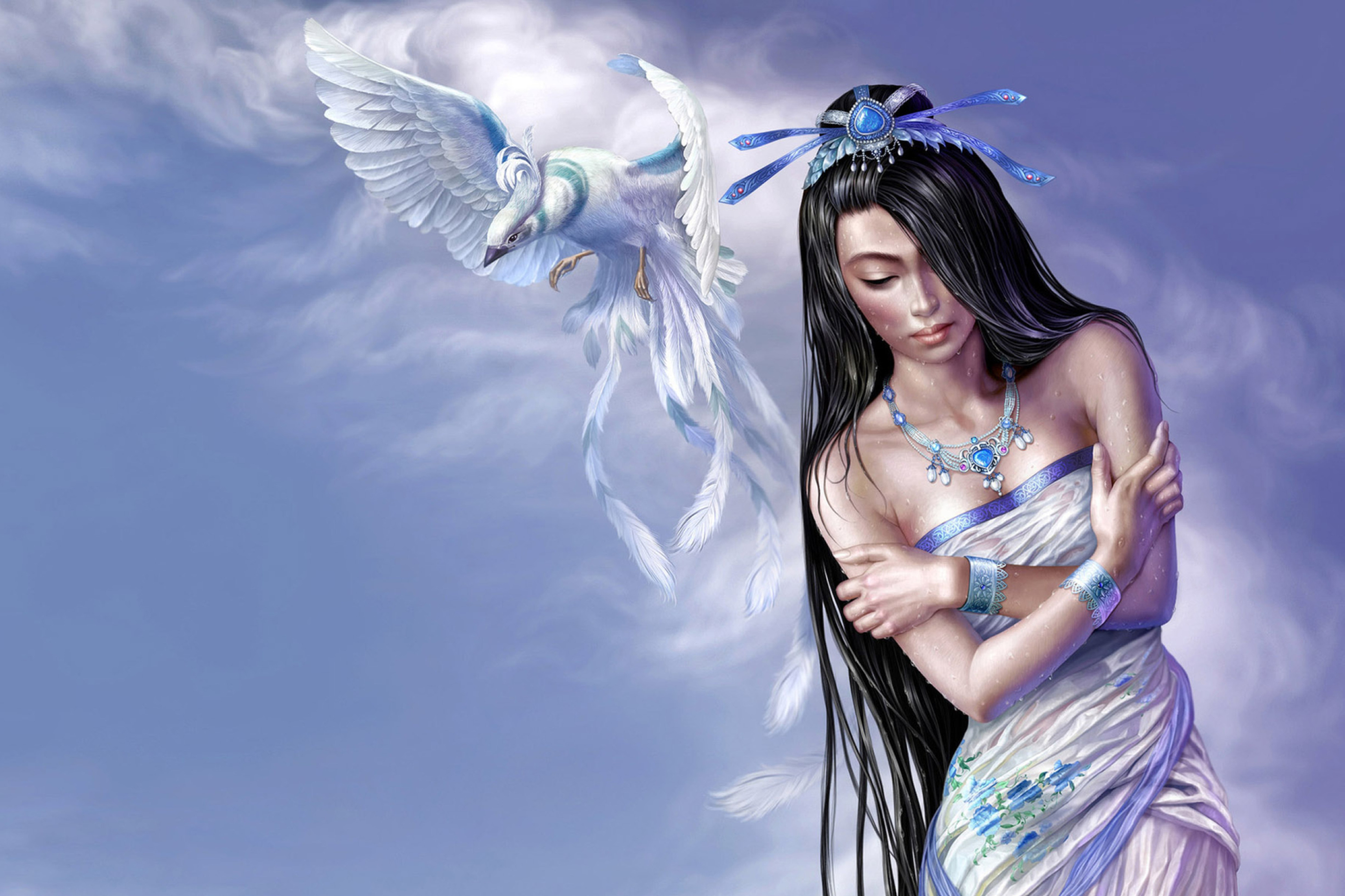 Красивая аватар на телефон. Калипсо богиня. Фэнтези Tang Yuehui. Морская богиня Калипсо. Фэнтези девушки.